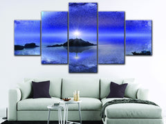 Lighthouse at Night Wall Art Canvas Decor Printing