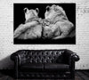 Image of Lion Family in Black And White Wall Art Canvas Print Decor-1Panel