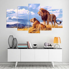Lion Lioness Lion King Wildlife Wall Art Canvas Decor Printing