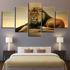 Lion The King Of Beasts Jungle Wall Art Canvas Decor Printing