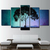 Image of Lonely Tree Girl Starry Night Sky Wall Art Canvas Decor Printing