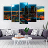 Image of Los Angeles Sunset Cityscape Wall Art Canvas Decor Printing