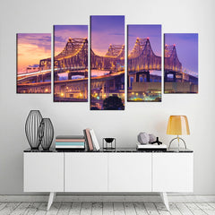 Louisiana New Orleans Bridge Crescent City Wall Art Canvas Decor Printing