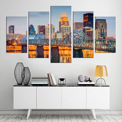 Louisville Kentucky City View Wall Art Canvas Decor Printing