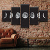 Image of Lunar Cycles Full-Crescent Moon Wall Art Canvas Decor Printing