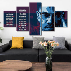 Malcolm X Inspirational Quotes Wall Art Canvas Decor Printing