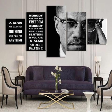 Malcolm X Inspirational Quotes Wall Art Canvas Decor Printing