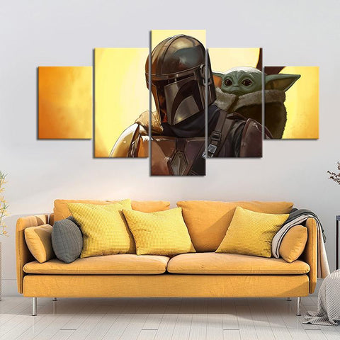 Mandalorian Star Wars Movie Wall Art Canvas Decor Printing