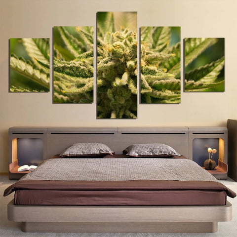 Marijuana Cannabis 420 5 Piece Wall Art Canvas Decor Printing