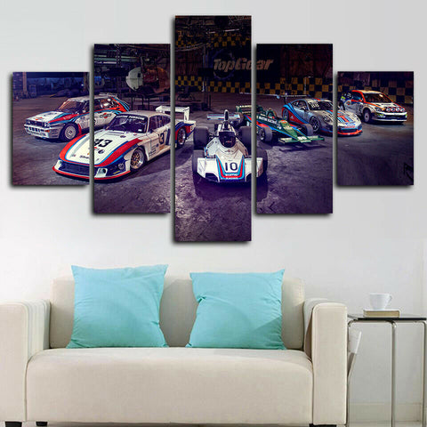 Martini Racing Race Cars Wall Art Canvas Decor Printing