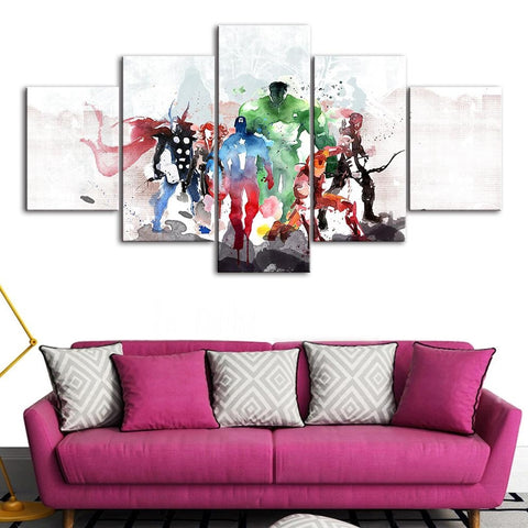 Avengers Watercolor Wall Art Canvas Decor Printing