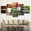 Image of Massage Spa Stones Candle Wall Art Canvas Decor Printing