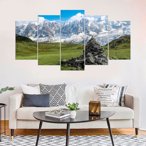 Meadows in the Mountains Alps Wall Art Canvas Decor Printing