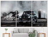 Image of Mercedes Brabus Car vs Classic Airplane Wall Art Canvas Print Decor