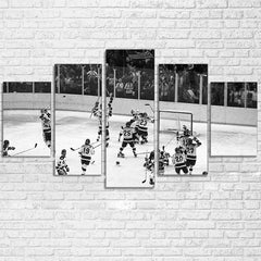 Miracle on Ice 1980 Hockey Black and White Wall Art Canvas Decor Printing