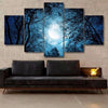 Image of Moon Light Through Forest Trees Wall Art Canvas Decor Printing