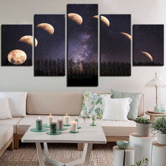 Moon Night Lunar Eclipse Wall Art Canvas Decor Printing