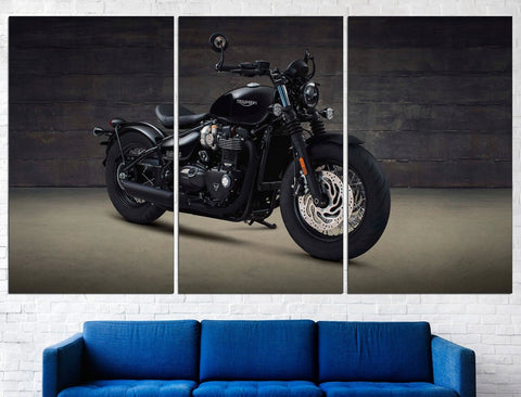 Motorcycle Motorbike Ride Classic Wall Art Canvas Print Decor