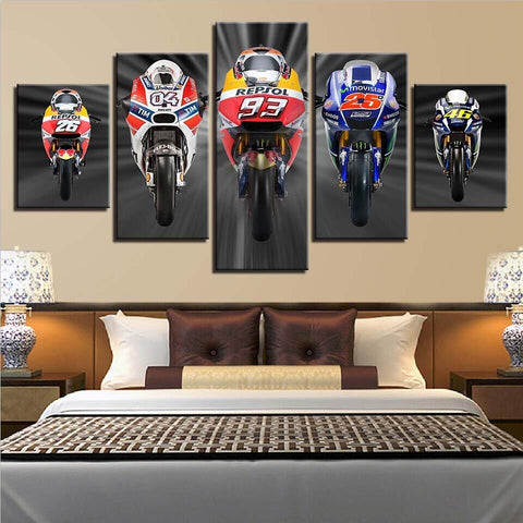 Motorcycle Race Wall Art Canvas Decor Printing