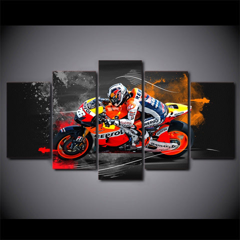 Motorcycle Racing Wall Art Canvas Decor Printing