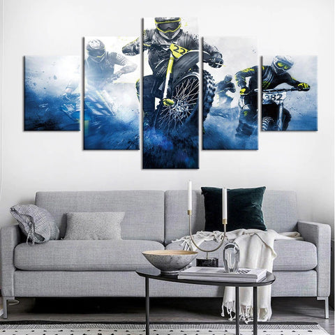 Motorcycle Racing Wall Art Canvas Decor Printing