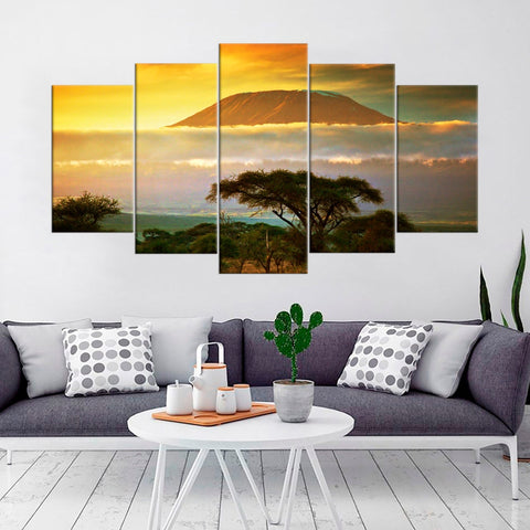 Mountain Kilimanjaro Landscape Sunrise Wall Art Canvas Decor Printing