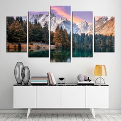 Mountain Lake Nature Park Wall Art Canvas Decor Printing