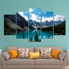 Mountain Lake View Wall Art Canvas Decor Printing