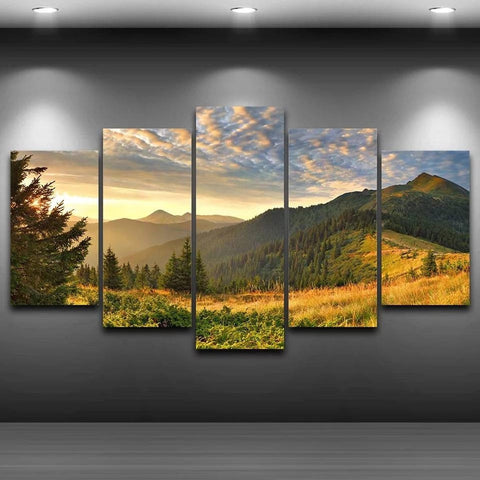Mountain Landscape Sunset Wall Art Canvas Decor Printing