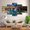 Image of Mountain Waterfall Lagoon Landscape Wall Art Canvas Decor Printing