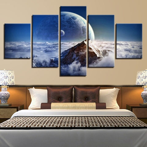 Mountain and the Moon Wall Art Canvas Decor Printing