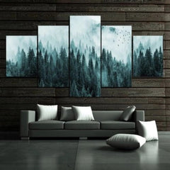 Mountainside Fog Landscape Wall Art Canvas Decor Printing