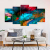 Image of Multicolored Floral Vivid abstract Wall Art Canvas Decor Printing