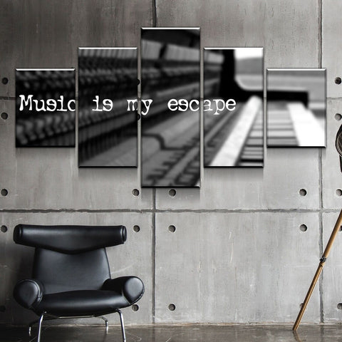Music is My Escape-Quote Wall Art Canvas Decor Printing