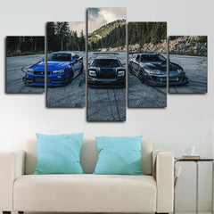 NSX vs Skyline R34 vs Supra Wall Art Canvas Decor Printing