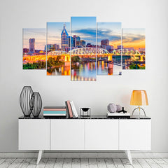 Nashville Tennessee Skyline Cityscape Wall Art Canvas Decor Printing