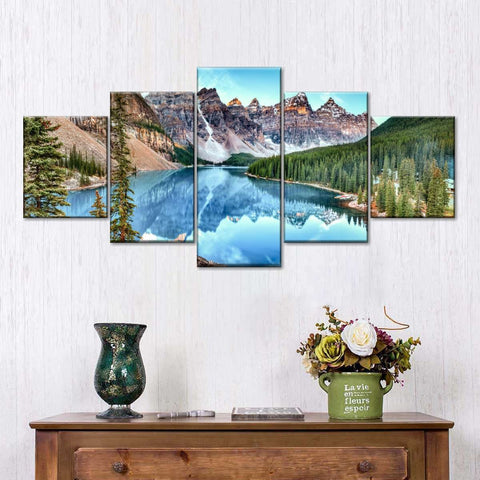 National Park Lake Mountain Wall Art Canvas Decor Printing