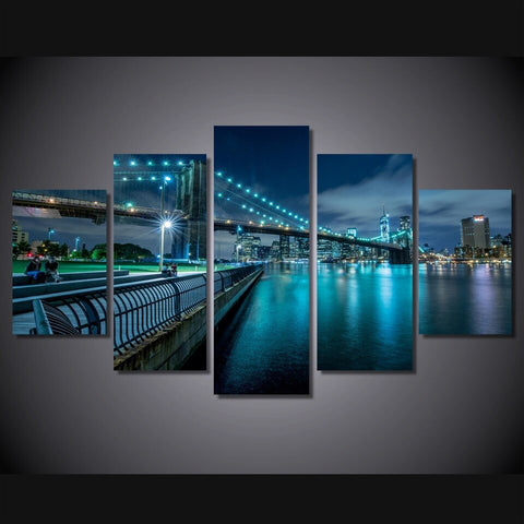 New York City Night Light Wall Art Canvas Decor Printing