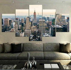 New York Modern City Skyview Wall Art Canvas Decor Printing