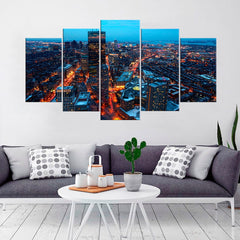 Night Boston Massachusetts Cityscape Wall Art Canvas Decor Printing