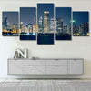Image of Night View Chicago Skyline Wall Art Canvas Decor Printing
