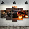 Image of Nissan GT-R R35 Car Fire Wall Art Canvas Decor Printing