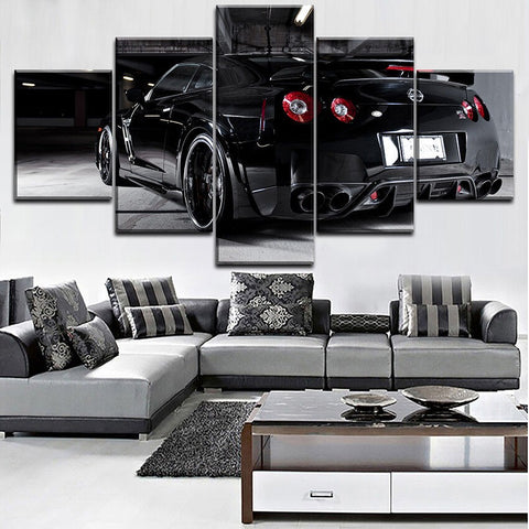 Nissan Skyline GTR Black Car Wall Art Canvas Decor Printing