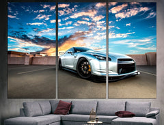 Nissan White Car Wall Art Canvas Print Decor