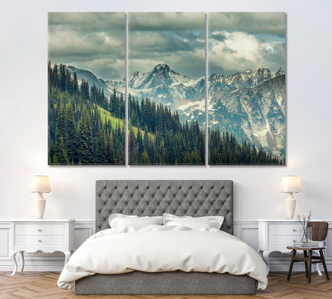North Cascade Range Fine Wall Art Canvas Print Decor-3Panels