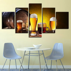 Oak Barrel Beer Dispenser Wall Art Canvas Decor Printing