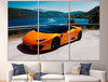 Image of Orange Lamborghini Car Sport Wall Art Canvas Print Decor