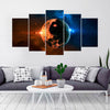 Image of Orange and Blue Planet Wall Art Canvas Decor Printing