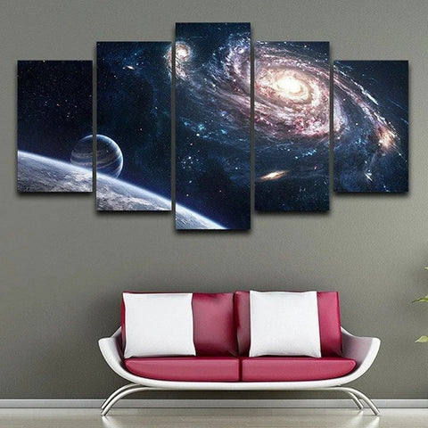 Outer Space Galaxy Planet Landscape Wall Art Canvas Decor Printing