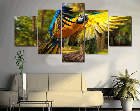 Parrot Flying Tropical Bird Wall Art Canvas Decor Printing
